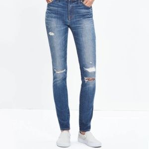 EUC 9" high riser Madewell skinny Rip and Repair